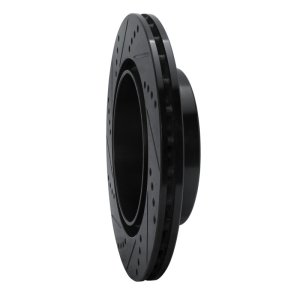 Mitsubishi Lancer Brake Rotor (1) - Rear Right - R1 Concepts - Drilled & Slotted - Black - `03-`06